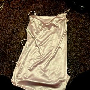 Pink Cowl Neck Mini Dress